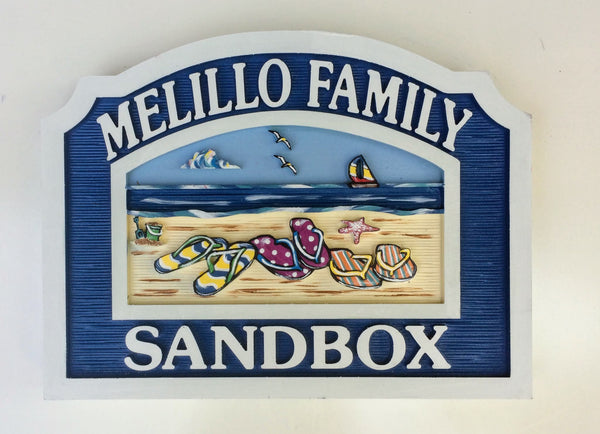 Beach House Signs with Flip Flops, Personalized House Signs BH05
