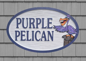 Beach House Signs - Pelican,  Personalized House Signs (BH99)