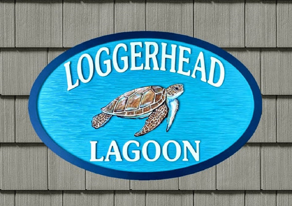 Beach House Signs - Turtle, Personalized House Signs (BH101)