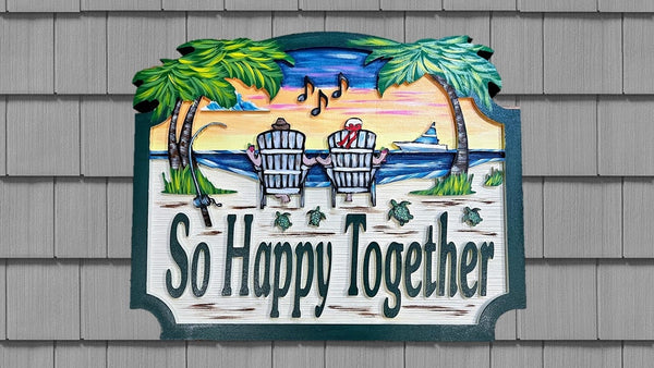 Beach House Signs - Beach Chairs, Personalized House Signs - BH98