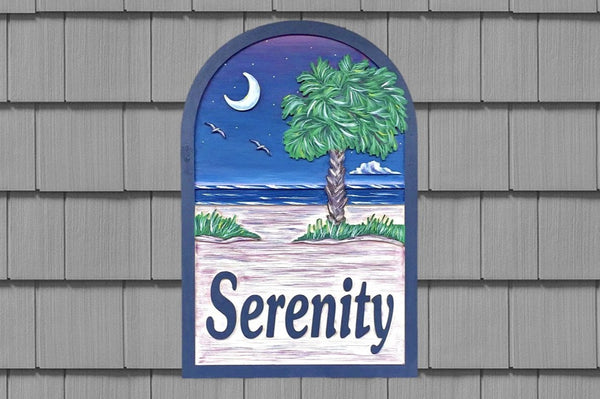 Palmetto Moon Beach House Signs,  Personalized House Signs (BH50)