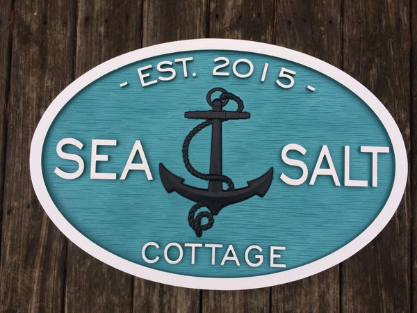 Beach House Signs - Anchor, Personalized House Signs - TC01