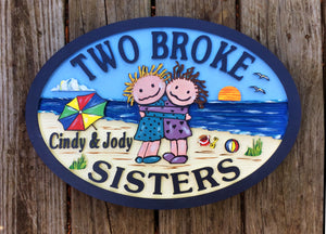 Beach House Signs , Girls, Personalized House Signs BH91