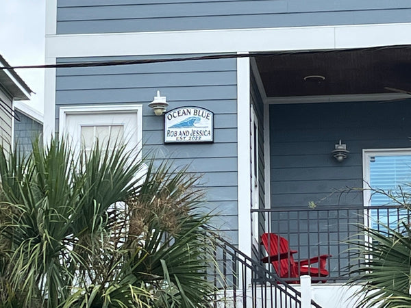 Beach House Signs with Crab, Personalized House Signs, (BH96)
