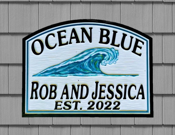 Beach House Signs with Crab, Personalized House Signs, (BH96)