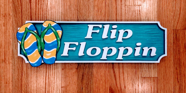 Beach House Signs - Flip Flops - Personalized House Signs - BH76