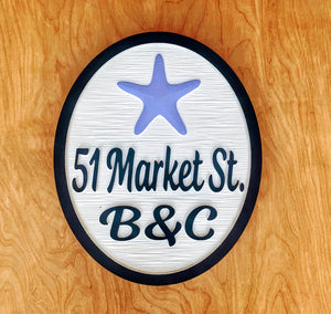 Beach House Signs with Starfish, Personalized House Signs BH85