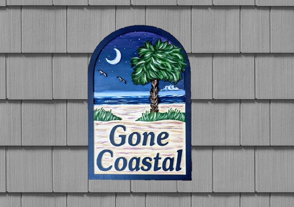 Palmetto Moon Beach House Signs,  Personalized House Signs (BH50)