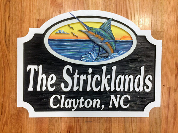 Beach House Signs - Marlin, Personalized House Signs, BH46