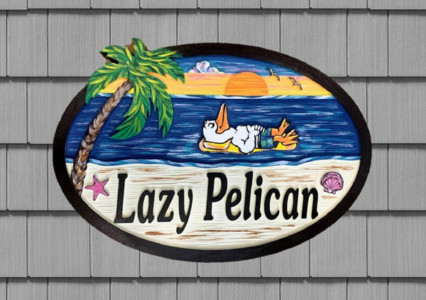 Beach House Signs. Pelican , Personalized House Signs BH94