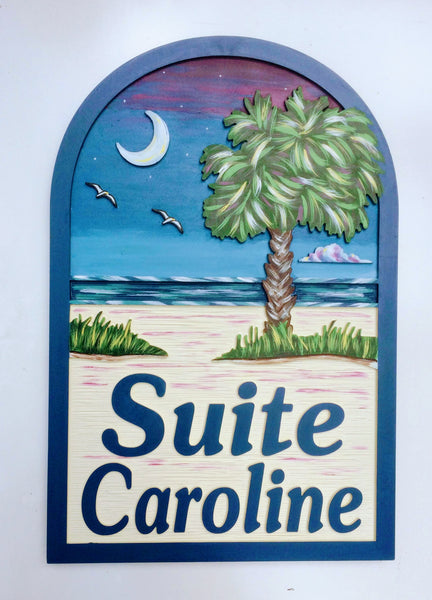 Palmetto Moon Beach House Signs,  Personalized House Signs (BH50)