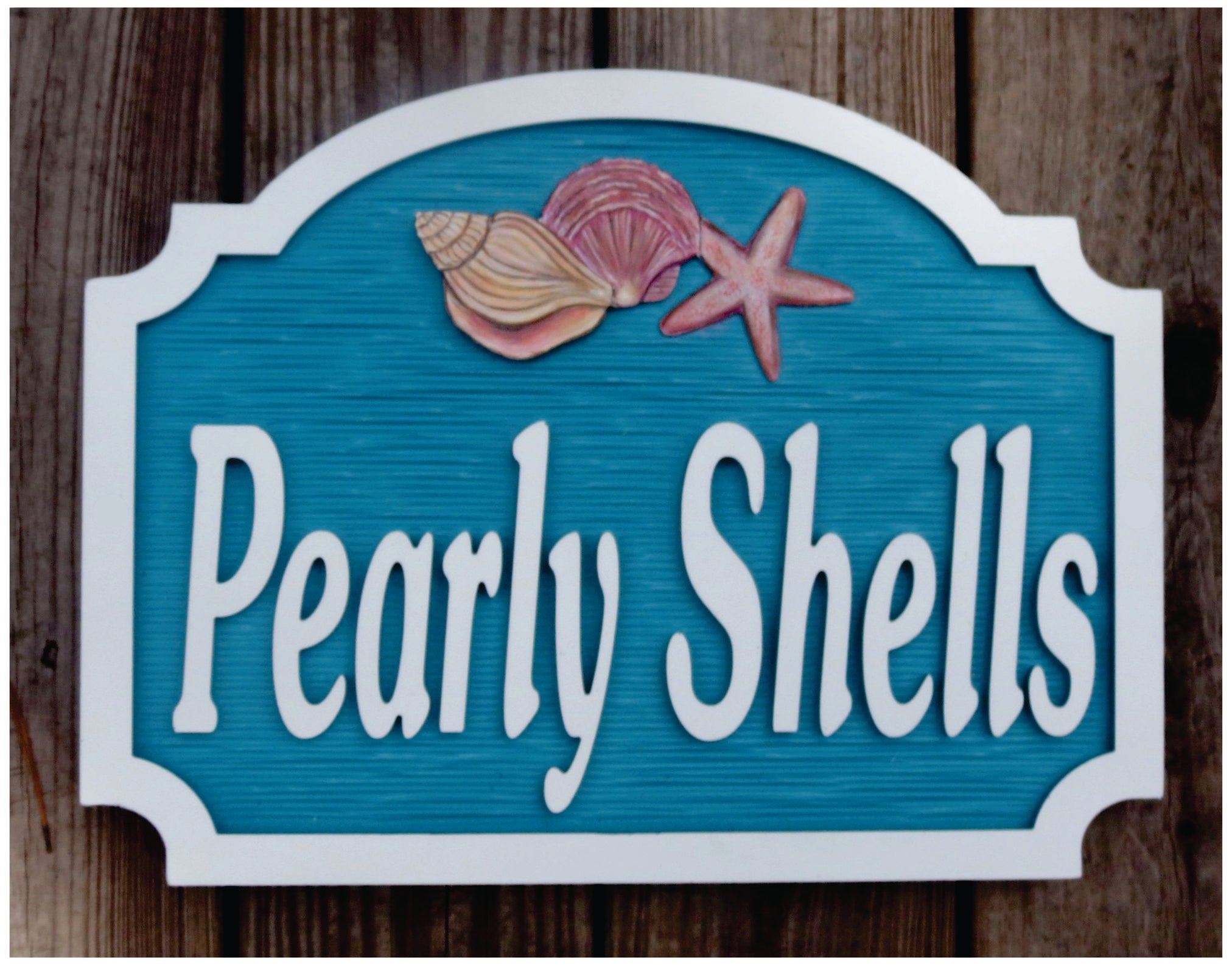 Beach House Signs - Shells, Personalized House Signs (BH33)