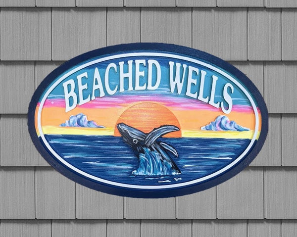 Beach House Signs - Whale,  Personalized House Signs BH64