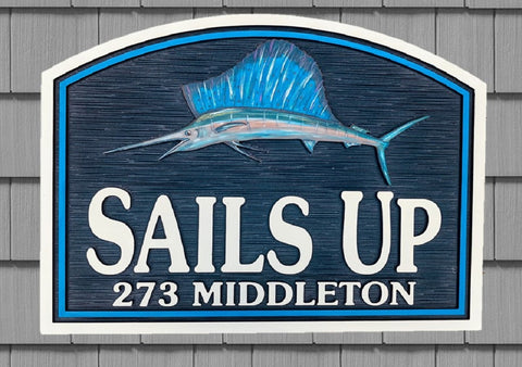Beach House Signs - Sailfish, Personalized House Signs, BH57