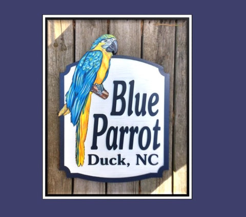 Beach House Signs with Parrot Personalized House Signs BH11