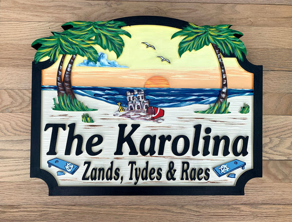 Beach House Signs - Sandcastle, Personalized House Signs - BH44