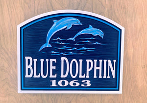 Beach House Signs - Dolphin, Personalized House Signs - BH83