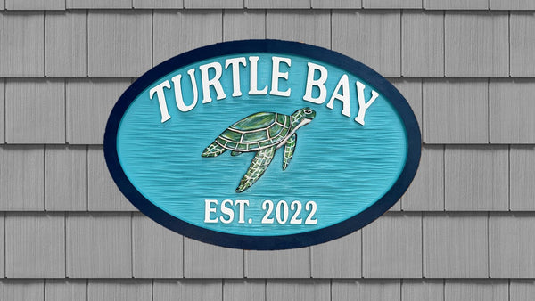 Beach House Signs - Turtle, Personalized House Signs (BH93)