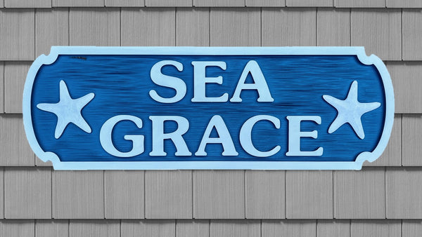 Beach House Signs - Starfish, Personalized House Signs - TC06