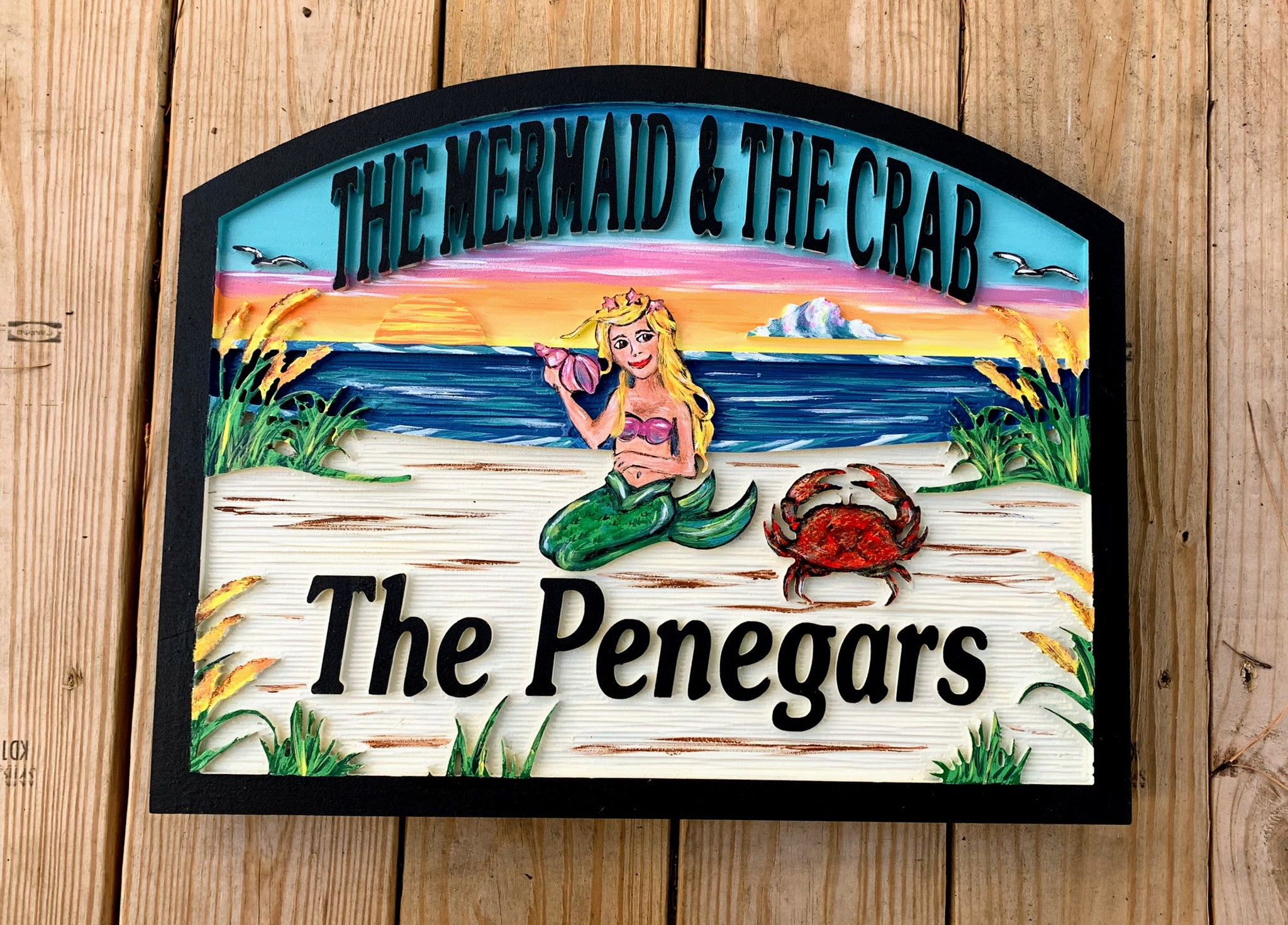Beach House Signs - Mermaid, Personalized House Signs - BH63