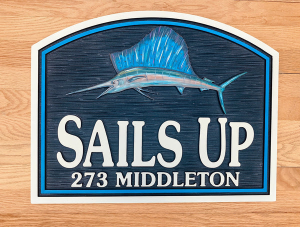 Beach House Signs - Sailfish, Personalized House Signs, BH57