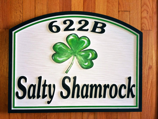 Beach House Signs with Shamrock, Personalized House Signs (BH24)