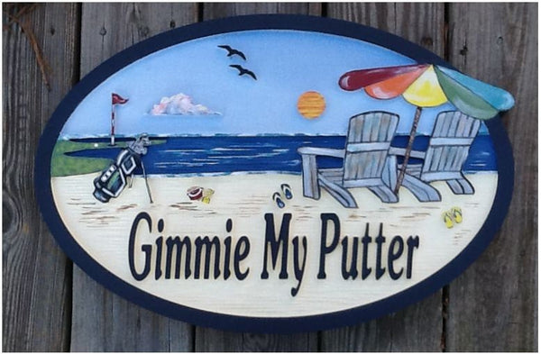 Beach House Signs, Golf, Personalized House Signs (BH16)