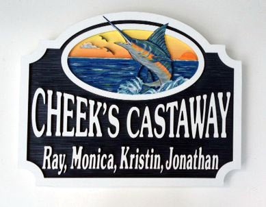 Beach House Signs - Marlin, Personalized House Signs, BH46